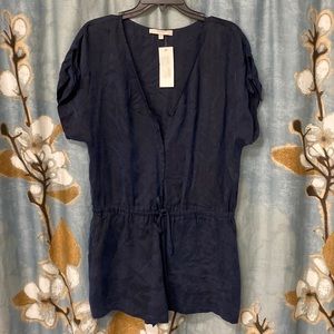 Lavender Brown Navy Romper